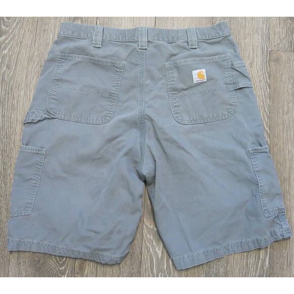 CARHARTT Cargo Work Casual Shorts Size 36 Men Original Fit Logo Cotton Gray - Picture 5 of 11